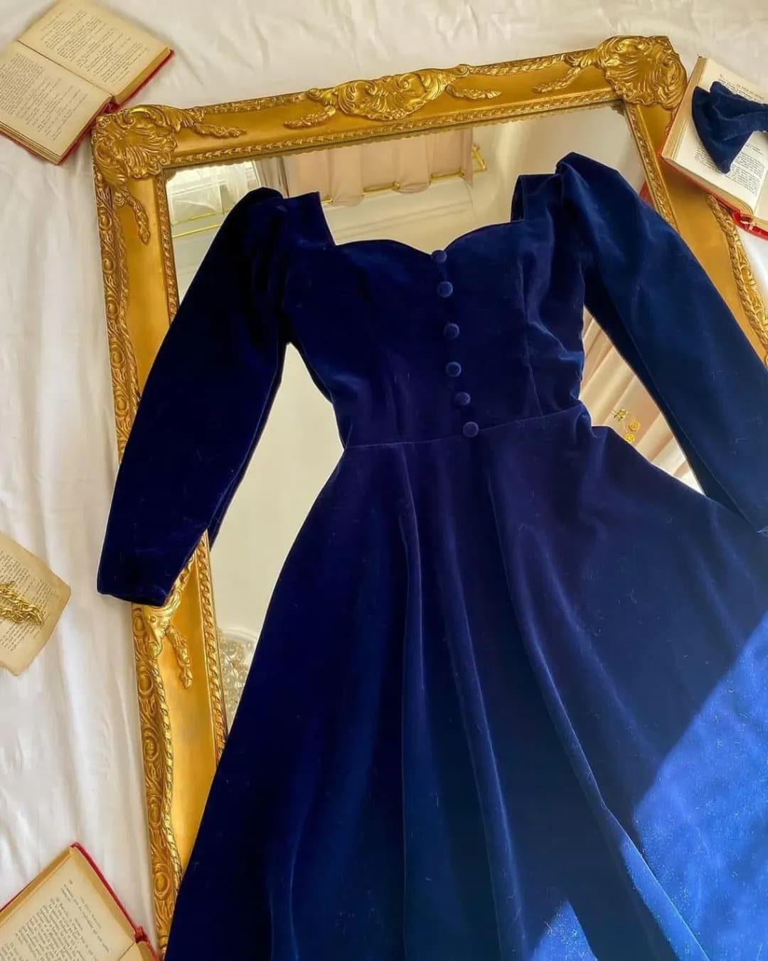 Elegant Long Velvet Frock for Women - Party Wear Velvet Dresses for Women